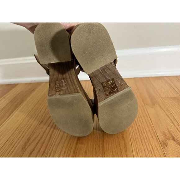 Bed Stu Womens 7.5 Kenya Sandals Distressed Leather Platform Chunky Wooden Heels - Picture 9 of 13